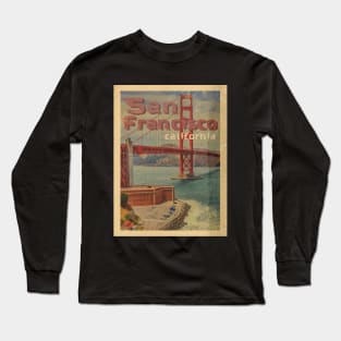 San Francisco Vintage Poster Long Sleeve T-Shirt